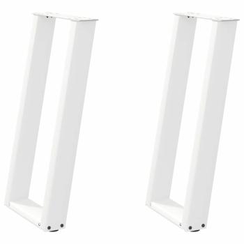 Konsolentischbeine U-Form 2 Stk. Weiß 28x(72-73) cm Stahl