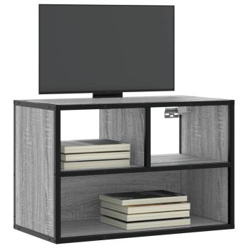 ARDEBO.de - TV-Schrank Grau Sonoma 60x31x39,5 cm Holzwerkstoff und Metall