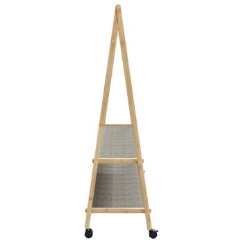 Kleiderständer mit Ablagen und Rollen 132x45,5x155,5 cm Bambus