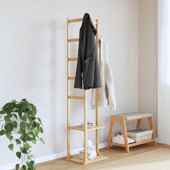 ARDEBO.de - Kleiderständer mit Haken und Ablagen 38,5x30x156 cm Bambus
