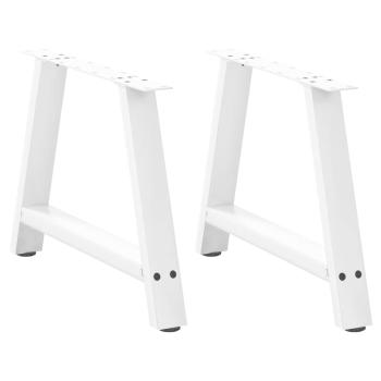 ARDEBO.de - Couchtischbeine A-Form 2 Stk. Weiß 60x(42-43) cm Stahl