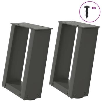 ARDEBO.de - Couchtischbeine U-Form 2 Stk. Anthrazit 30x(30-31) cm Stahl