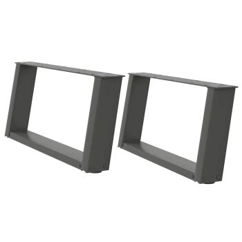 Couchtischbeine U-Form 2 Stk. Anthrazit 60x(30-31) cm Stahl