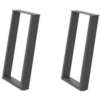 ARDEBO.de - Esstischbeine U-Form 2 Stk. Anthrazit 60x(72-73) cm Stahl