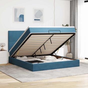 ARDEBO.de - Ottoman-Bett mit Matratzen Dunkelblau 180x200 cm Samt