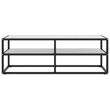 TV-Schrank Schwarz mit Hartglas Marmor-Optik 120x40x40 cm