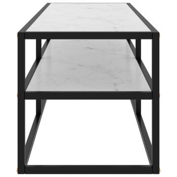 TV-Schrank Schwarz mit Hartglas Marmor-Optik 120x40x40 cm