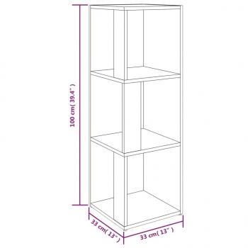 Eckregal Grau Sonoma 33x33x100 cm Holzwerkstoff