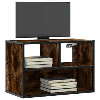 ARDEBO.de - TV-Schrank Räuchereiche 60x31x39,5 cm Holzwerkstoff und Metall