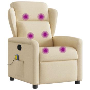 Massagesessel Creme Stoff