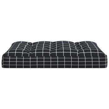 Palettenkissen 2-tlg. Schwarz Karomuster Stoff