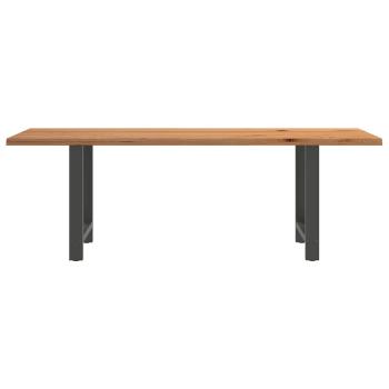Esstisch Hellbraun 220x80x74 cm Massivholz Eiche Rechteckig