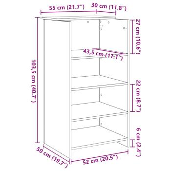 Empfangstheke Altholz-Optik 55x50x103,5 cm Holzwerkstoff