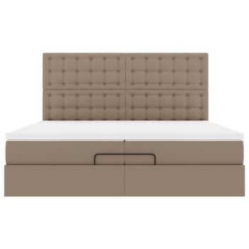 Ottoman-Bett mit Matratzen Cappuccino 200x200cm Kunstleder