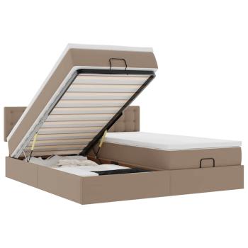 Ottoman-Bett mit Matratzen Cappuccino 180x200cm Kunstleder