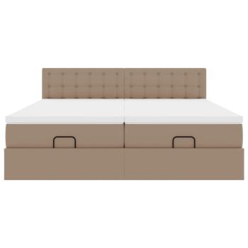 Ottoman-Bett mit Matratzen Cappuccino 180x200cm Kunstleder
