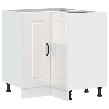 Küchen-Eckunterschrank Kalmar Hochglanz-Weiß Holzwerkstoff