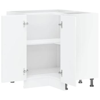Küchen-Eckunterschrank Kalmar Hochglanz-Weiß Holzwerkstoff