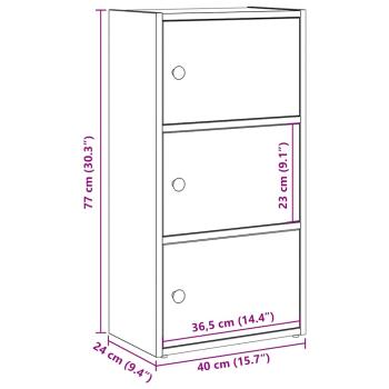 Bücherregal Räuchereiche 40x24x77 cm Holzwerkstoff