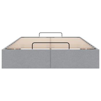 Ottoman-Bett ohne Matratze Hellgrau 120x200 cm Stoff