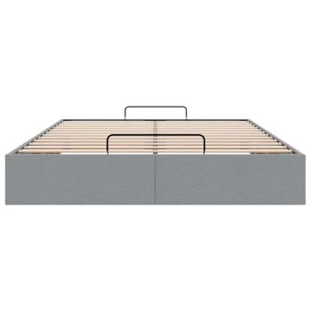 Ottoman-Bett ohne Matratze Hellgrau 140x190 cm Stoff