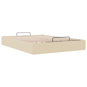 Ottoman-Bett ohne Matratze Creme 140x190 cm Stoff