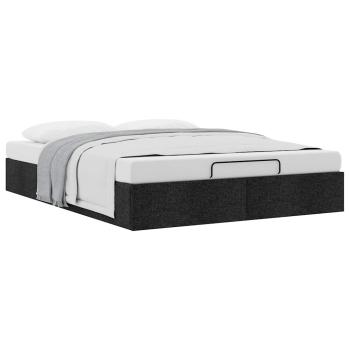 Ottoman-Bett ohne Matratze Schwarz 140x190 cm Stoff