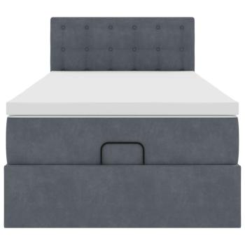 Ottoman-Bett mit Matratze Dunkelgrau 90x200 cm Samt
