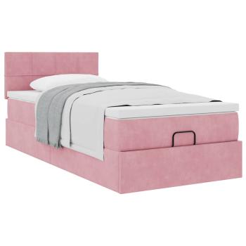 ARDEBO.de - Ottoman-Bett mit Matratze Rosa 80x200 cm Samt
