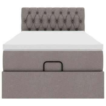 Ottoman-Bett mit Matratze Taupe 100x200 cm Stoff