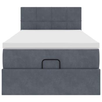 Ottoman-Bett mit Matratze Dunkelgrau 90x190 cm Samt