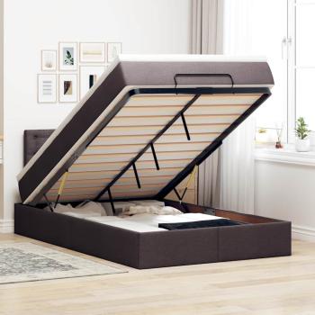 ARDEBO.de - Ottoman-Bett mit Matratze Dunkelbraun 120x200 cm Stoff
