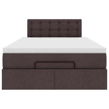 Ottoman-Bett mit Matratze Dunkelbraun 120x200 cm Stoff