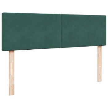 Ottoman-Bett mit Matratzen Dunkelgrün 160x200 cm Samt