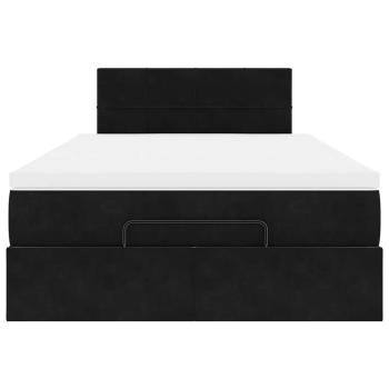Ottoman-Bett mit Matratze Schwarz 120x190 cm Samt