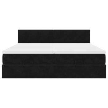 Ottoman-Bett mit Matratzen Schwarz 180x200 cm Samt
