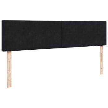 Ottoman-Bett mit Matratzen Schwarz 180x200 cm Samt