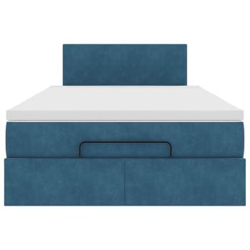 Ottoman-Bett mit Matratze Dunkelblau 120x190 cm Samt