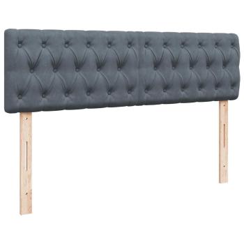 Ottoman-Bett mit Matratzen Dunkelgrau 160x200 cm Samt