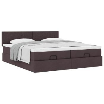ARDEBO.de - Ottoman-Bett mit Matratzen Dunkelbraun 160x200 cm Stoff