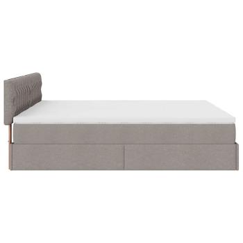 ARDEBO.de - Ottoman-Bett mit Matratzen Taupe 200x200 cm Stoff