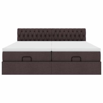 ARDEBO.de - Ottoman-Bett mit Matratzen Dunkelbraun 160x200 cm Stoff