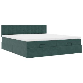 ARDEBO.de - Ottoman-Bett mit Matratzen Dunkelgrün 200x200 cm Samt
