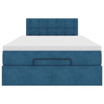 Ottoman-Bett mit Matratze Dunkelblau 120x200 cm Samt