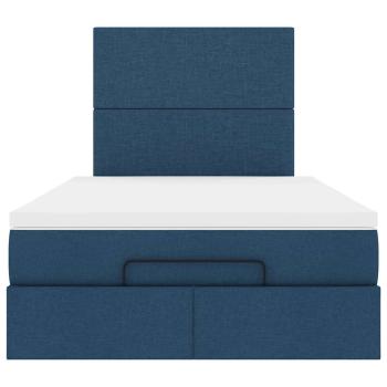 Ottoman-Bett mit Matratze Blau 120x190 cm Stoff