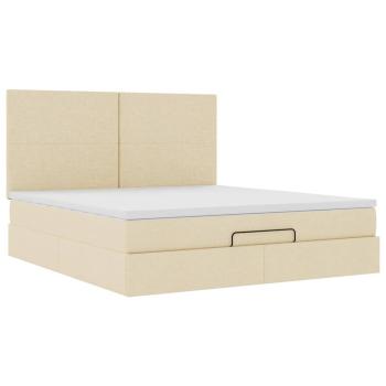 Ottoman-Bett mit Matratze Creme 180x200 cm Stoff