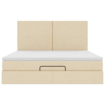 Ottoman-Bett mit Matratze Creme 180x200 cm Stoff