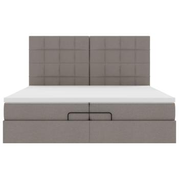 Ottoman-Bett mit Matratzen Taupe 200x200 cm Stoff