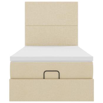 Ottoman-Bett mit Matratze Creme 80x200 cm Stoff