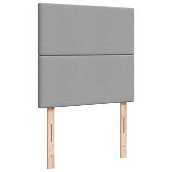 Ottoman-Bett mit Matratze Hellgrau 90x200 cm Stoff